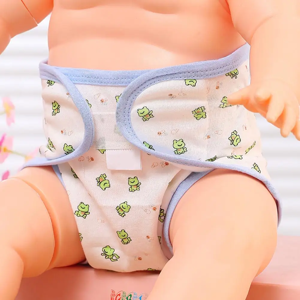 

Cute Cartoon Duck Frog Magic Tape Cotton Washable Infant Baby Diaper Cover Pants for baby