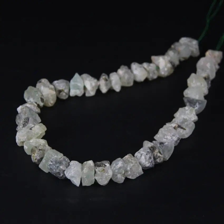 

15.5"/strand Freeform Prehnites Raw Nugget Chips Loose Beads,Natural Green Quartz Gems Stone Roug Gravel Pendant Jewelry Making