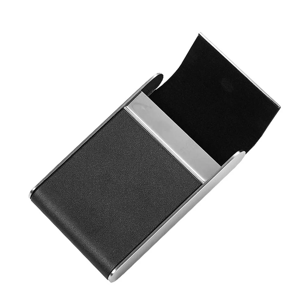 

Black Pocket Leather Tobacco Cigarette Card Holder Storage Case Box Container Popular MAY27