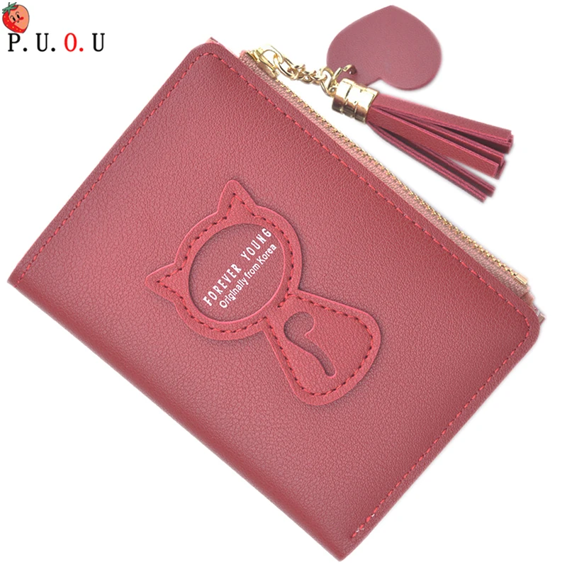 

Brand Fashion Women Wallet Small Three Fold Pu Leather Coin Wallet Fresh Multi-function Women Purse Female Coin Purse Wallet2019