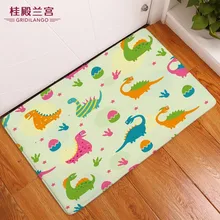 Мультфильм Динозавр синий нескользящий коврик для ванной комнаты зеленый Растительный напольный коврик для двери ковер для детей Мальчики Девочки подарок автомобиль открытый Прямая поставка