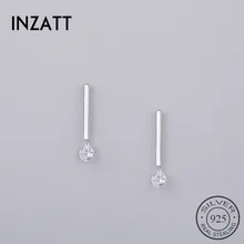 INZATT, классические серьги-гвоздики из 925 пробы серебра с кристаллами, Геометрическая палочка для женщин, вечерние ювелирные изделия на день рождения
