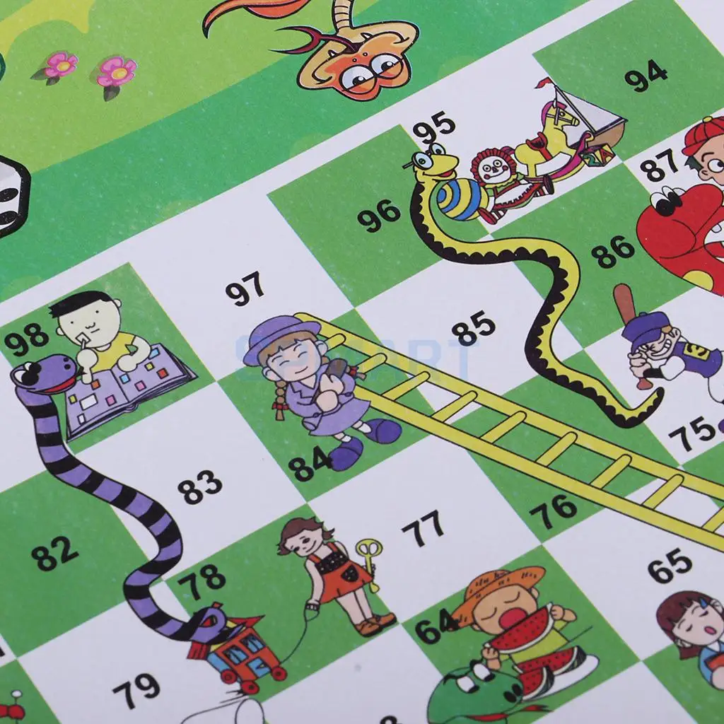 Mini Travel Chess Ludo Game Snake&Ladder Kids Children Portable Flying Chess Board Novelty Family Game Party Toys 38cm x 27cm