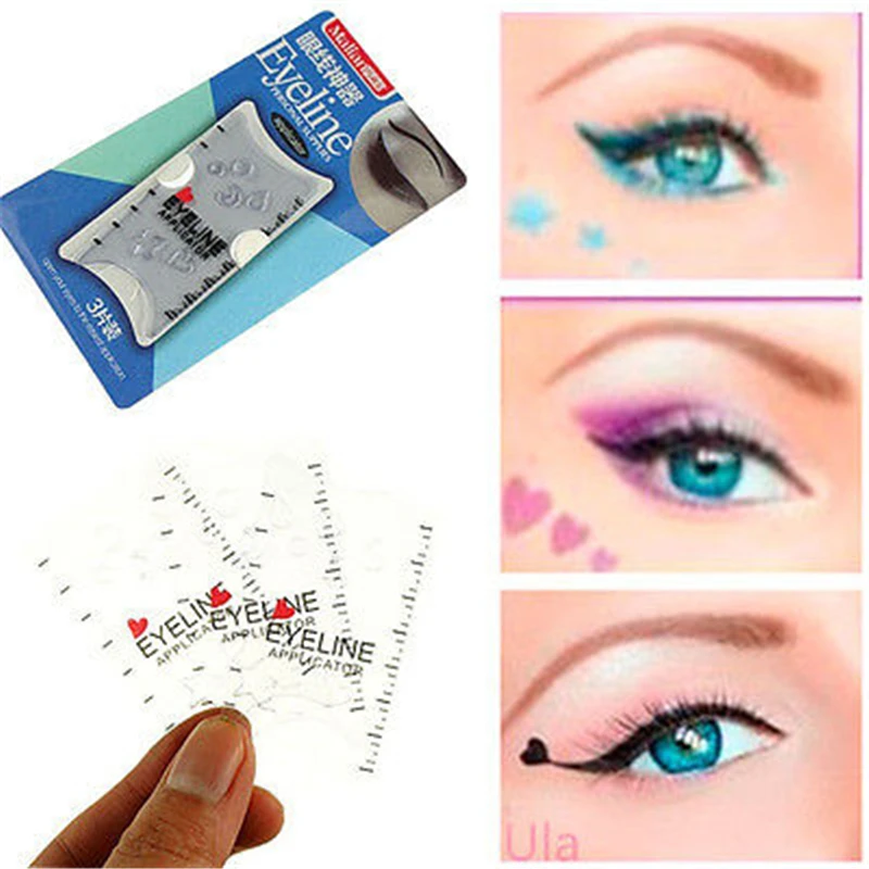 

3PCS Eyeliner Stencil Models Cat Eye Fish Tail Perfect Eyeliner Stencil Models Template Shaping Tools Eyebrows Template Card DIY
