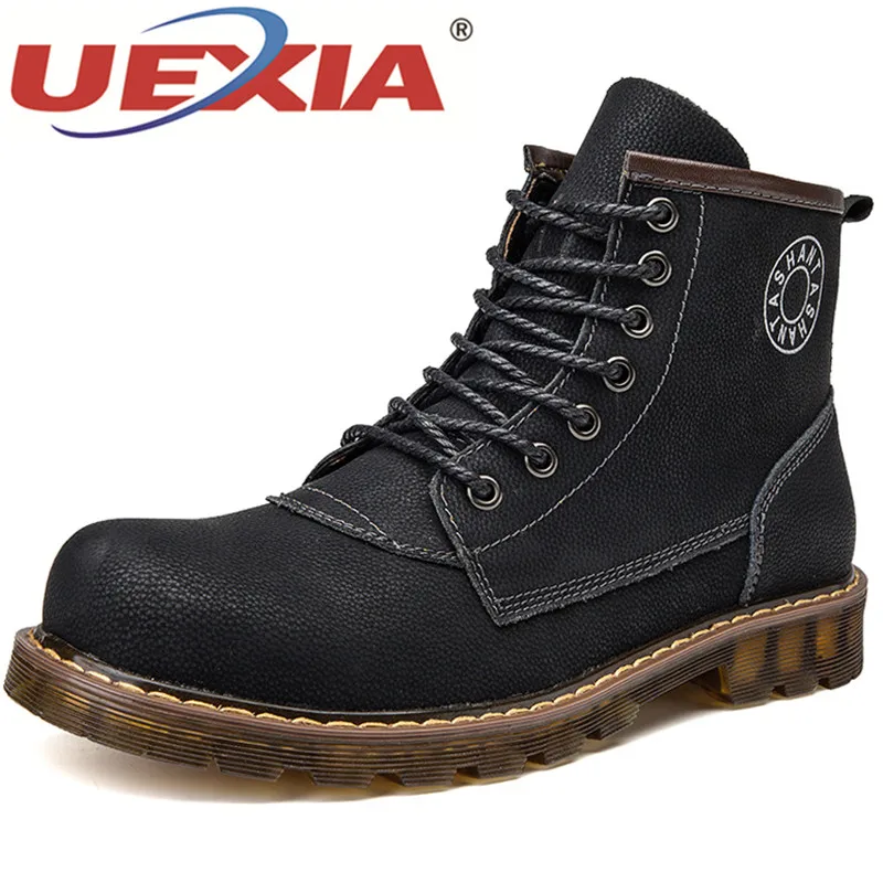 

UEXIA Super Warm Plush Fur Men Winter Boots For Men Warm Rain Boots Shoes Chelsea Vintage Men's Ankle Boot Botas Masculina Bota