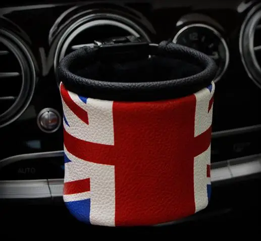 1pc Union Jack Leather Car Auto Air Outlet Pouch Box Bag