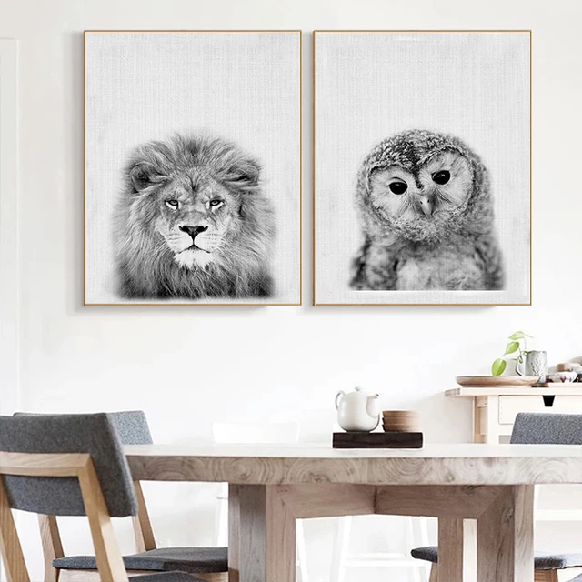 Funny Cute Animal Lion Black White Canvas Art Painting Posters And Funny Cute Animal Lion Black White Canvas Art Painting Posters And Prints Wall Children S Bedroom Home Decoration Nordic