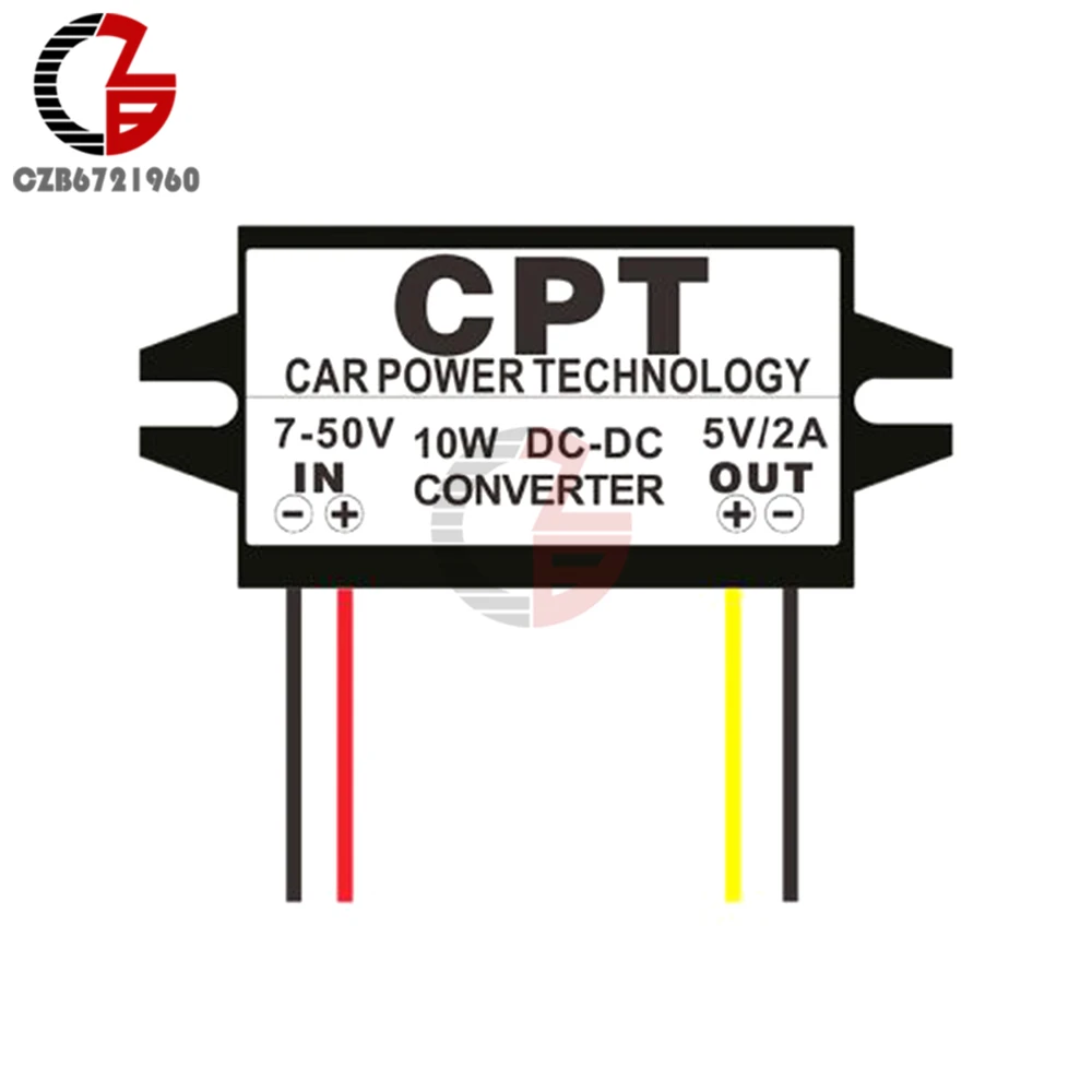 Водонепроницаемый DC-DC автомобильный преобразователь мощности регулятор 12 В до 5 В 2 а 10 Вт автомобильный регулятор питания понижающий регулятор напряжения 2 провода Мини Micro USB