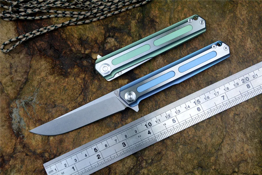 

STEDEMON VOUKING T01 flipper folding knife M390 blade TC4 handle ceramic ball bearing washer Survival Hunting pocket knife