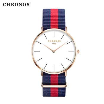 Brand CHRONOS Watches Men Women Fashion Casual Sport Clock Classical Nylon Male Quartz Wrist Watch Relogio Masculino Feminino