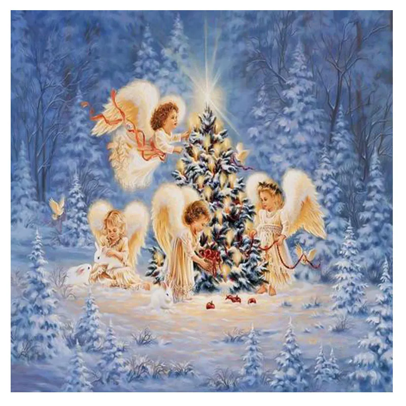 5D Handmade Diamond Painting Cute Angel Diamond Painting Christmas