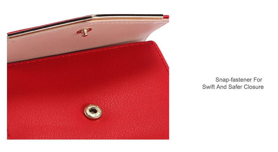 Jamarna Wallet Female PU Leather Women Wallets Hasp Coin Purse Wallet Female Vintage Fashion Women Wallet Small Card Holder Red 12