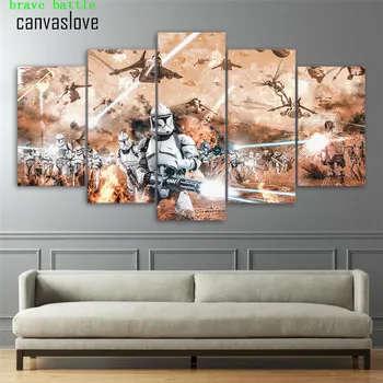 

Star Wars Movies 5 Pieces Canvas Painting Print Living Room Home Decor Modern Wall Art Oil Painting Poster
