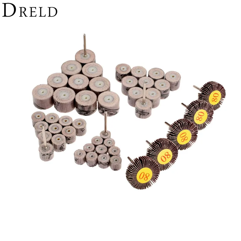49Pcs Dremel Accessories Set Sanding Flap Wheels Polishing Grinding