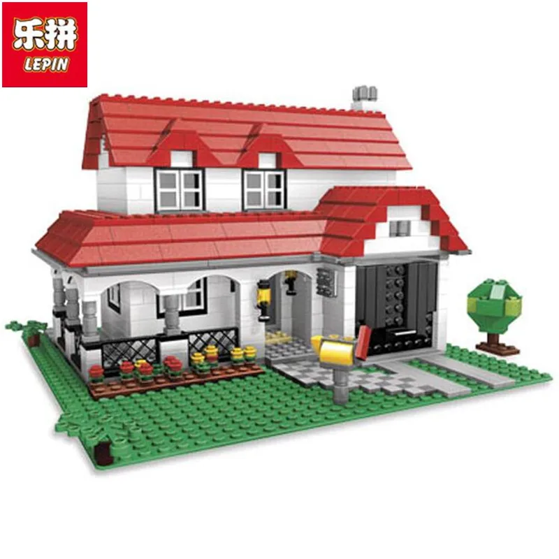 

24027 City series 3-in-1 Building Series American Style House Villa Building Blocks 4956 Brick toys for children with legoings