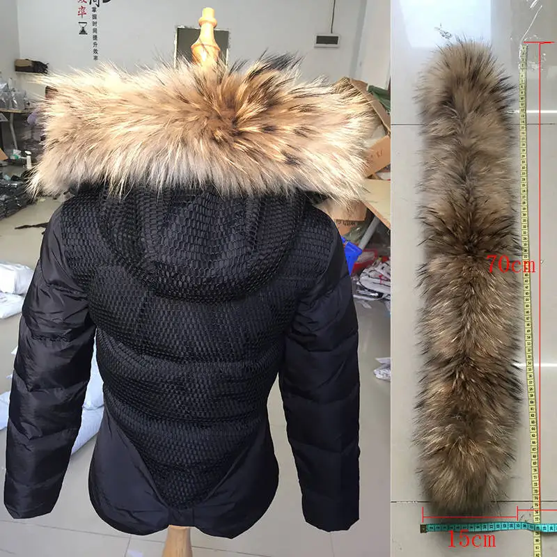 Soperwillton, роскошное большое пальто с капюшоном из меха енота, тонкая пуховая куртка, Толстая теплая верхняя одежда с подкладкой, женские зимние пальто# D999 - Цвет: Black small fur