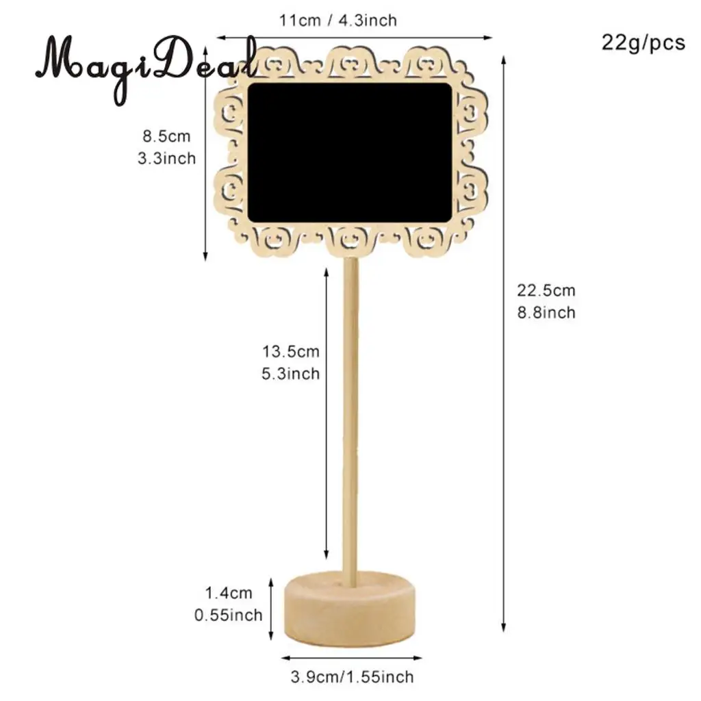 MagiDeal   10Pcs Table Top Wood Slate Chalkboard Easel Wedding Number Notice Memo Board Cafe Shop Price Promotion Stand Tags