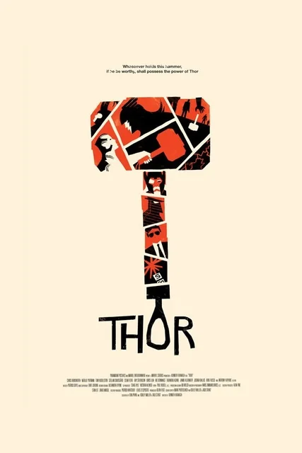 free ship bedroom decor custom canvas poster classic thor hammer