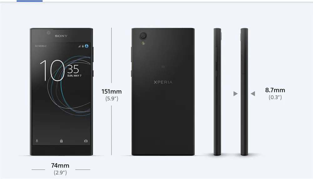 Смартфон Sony Xperia L1 4G android 7,0 5," IPS MTK6737T четырехъядерный 2 Гб ОЗУ 16 Гб ПЗУ 2620 мАч 13 м+ 5 Мп NFC мобильные телефоны