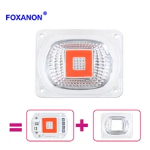 Foxanon полный спектр COB светодиодный Grow светильник чип-диод 50 Вт 30 Вт, 20 Вт, 110/220V для роста растений рассеивателем для гидропонных парников и оранжереи, семена цветов