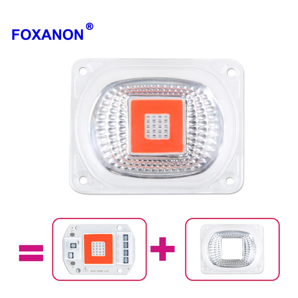 

Foxanon Full Spectrum COB LED Grow Light Chip 50W 30W 20W 110/220V Growth Lamp Lens Reflector Hydroponics Greenhouse Flower Seed