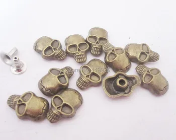

500 PCS/set 10x15mm anti brass Rivets and Studs skull rivet