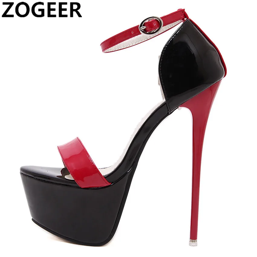 

Plus Size 46 2019 Summer Women Sandals Sexy Extreme High Heels 17CM Flip Flops Platform Luxury Red Party Wedding Shoes Woman