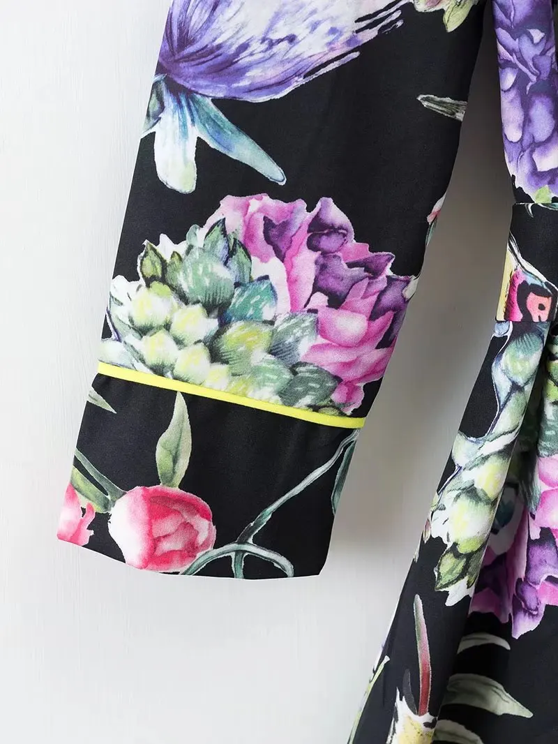 Women's Trench Long Printed Windbreaker Adjustable Waist Women Outwear Coats European Fashion Jacket Thin Robe 2018 New CH727 (4)