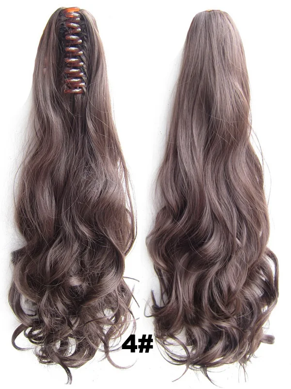 Термостойкие синтетические волнистые локоны для наращивания волос, накладные волосы, коготь, шнурок, конский хвост, 22 дюйма, 28 цветов, 170 г, 1 шт - Цвет: CP-888 Color 4