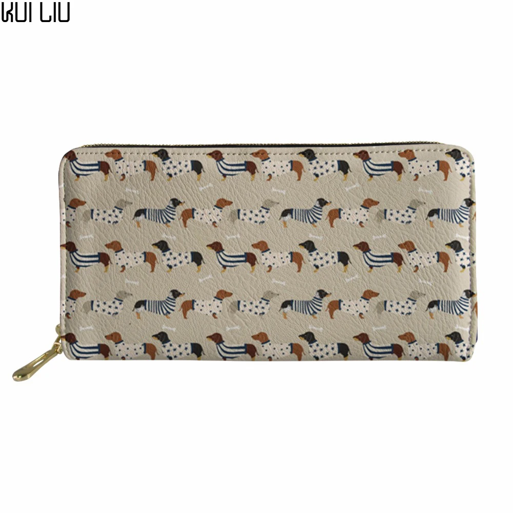 Clutch Doxie Dog Dachshund 3D Printing Women Wallets Leather Women