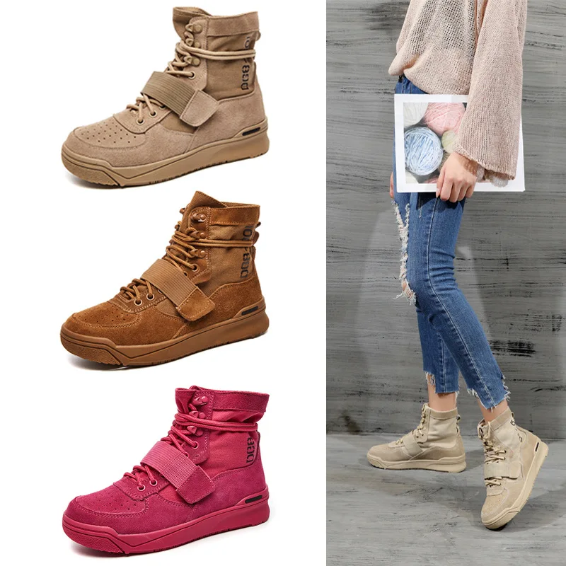 

Sneakers Woman Platform 2018 New Autumn Winter Flat Leather High Top Ins Superheated Sports Ankle Boots Casual Women Shoes Boots