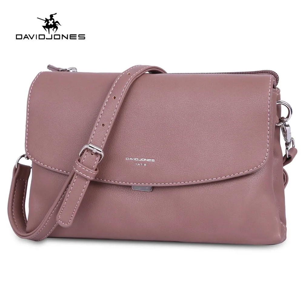 

DAVIDJONES women shoulder bags pu leather female handbag mini lady solid messenger bag girl brand crossbody bag drop shipping