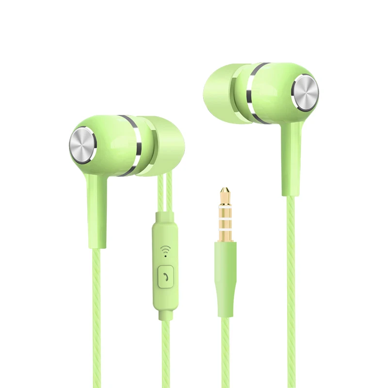 Спортивные наушники проводные супер бас 3,5 мм трещины красочные наушники с микрофоном Hands Free для samsung Xiami мобильного телефона - Цвет: Зеленый