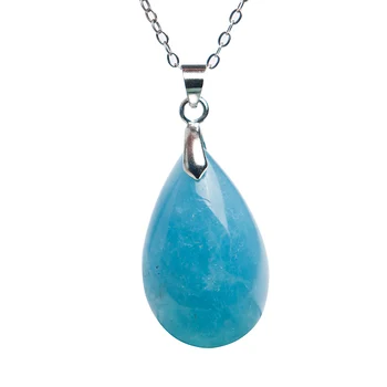 

Genuine Natural Ice Blue Aquamarine Crystal 25x16x10mm Gemstone Clear Pendant Ocean Aquamarine Healing Woman Drop Shipping AAAAA