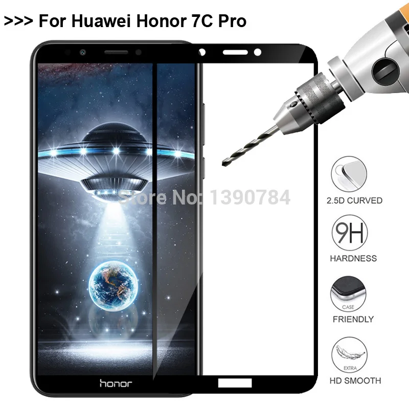 2.5D полное покрытие закаленное Стекло для huawei Honor 7C Pro 7A 10 9i играть Экран протектор