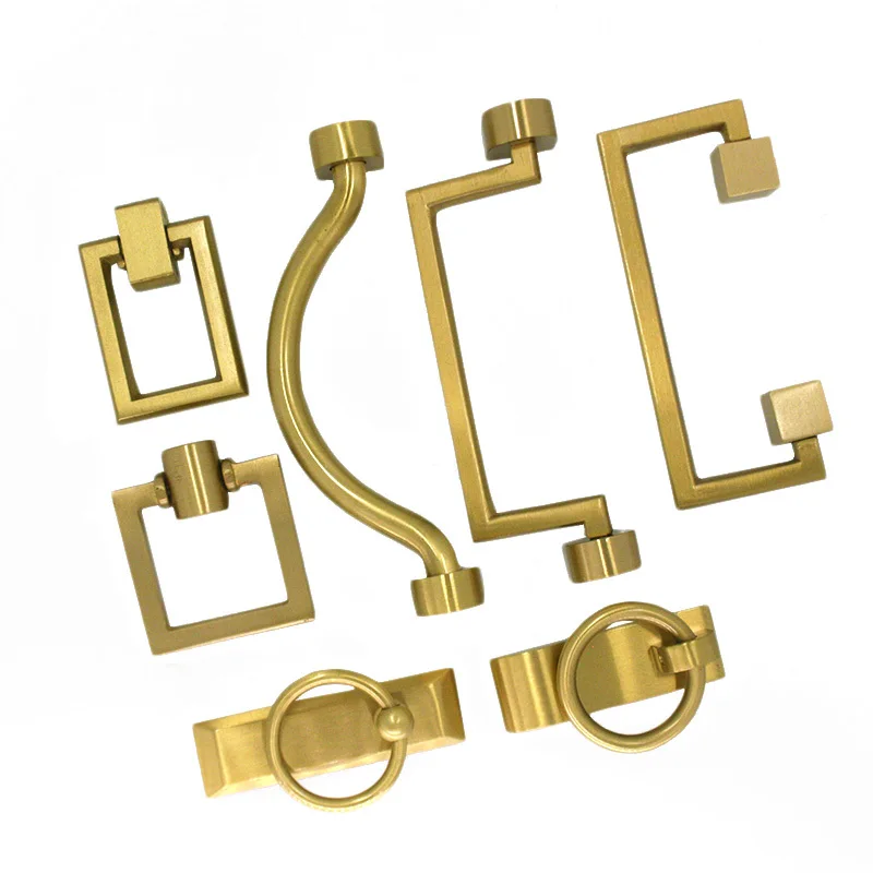 

Single Hole Golden Cabinet Knob Pull Door Cupboard Drawers Bedroom Furniture Brushed Brass American European Small Handle