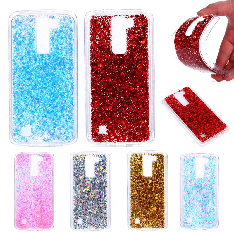 

For LG K 7 K7 Glitter Case Soft Silicone TPU Frame Colored Shiny Glitter Back Cover Case for LG K7 X210ds X210 ds LS675 M1 MS330