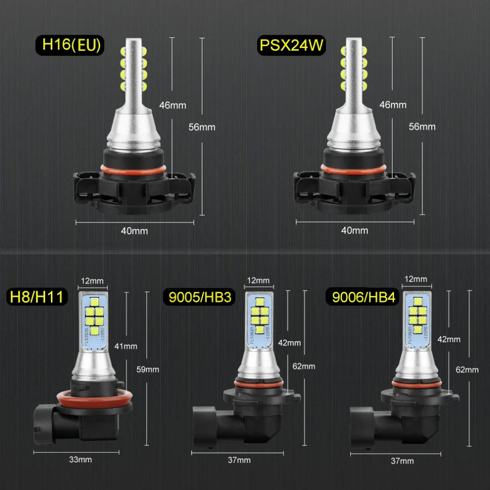 S& D 2 шт. светодиодный противотуманные лампы H11 H8 H16 светодиодный супер яркий автомобильный светильник HB3 9005 9006 HB4 5202 PS X 24W работает светильник Светодиодные лампы 12V