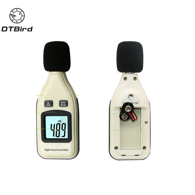 

Mini Sound Level Meters Decibel Meter Logger Noise Audio detector Digital Diagnostic Tool Automotive Microphone 30~130db