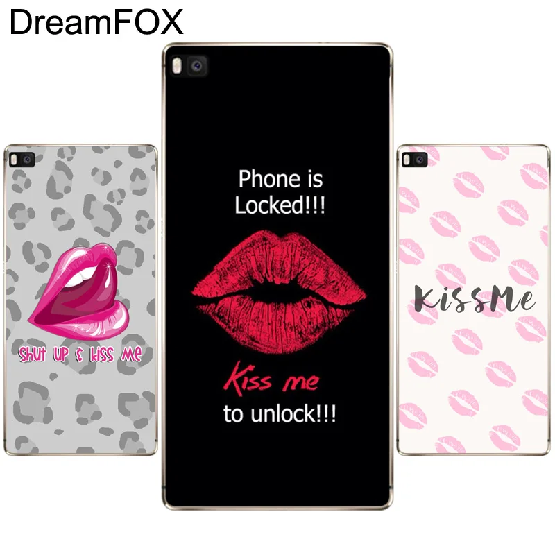 DREAMFOX M520 Kiss Me Lips Lipstick Rouge Soft TPU Silicone Case Cover For Huawei P8 P9 P10 Lite Plus 2017 Honor 8 Pro 9 6X |