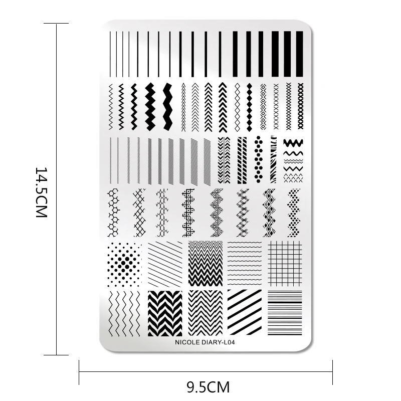 NICOLE дневник пластины для штамповки ногтей из нержавеющей стали цветок геометрический ногтей изображения Stmap маникюрный Шаблон трафарет инструмент