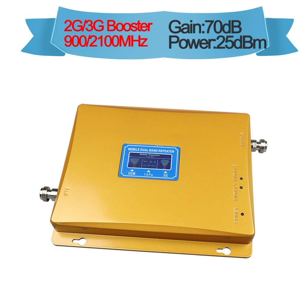 

ZQTMAX Dual Band cellular signal booster GSM repeater 900 3G UMTS 2100 Cellphone Amplifier cell phone signal booster