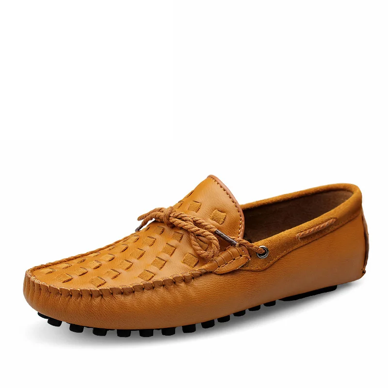 

Viiike Cravate shoes soft Genuine leather Pea flats hombre Black Mens British Style Flats shoes Mens Soft Leather Loafers Shoes