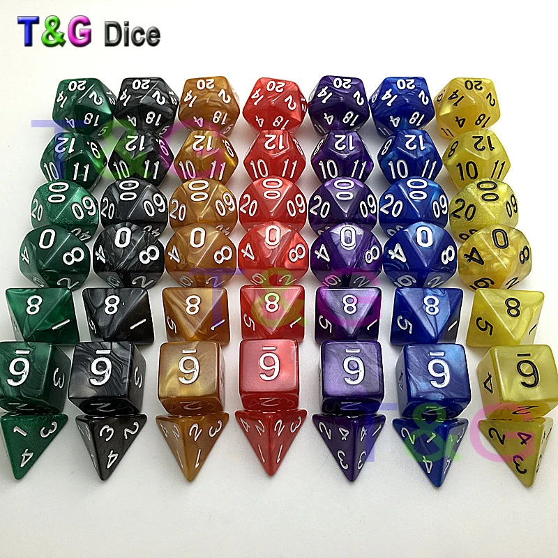 New Arrival 7pcs/Set Acrylic Polyhedral TRPG Games For DnD Marble effect D4 D20 Multi Sides Digital Dice Set|dice set|digital dicemulti sided dice |