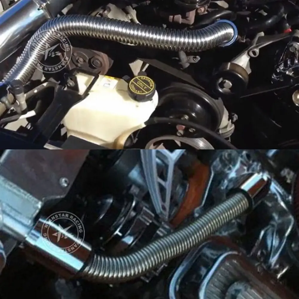 

Universal Flexible Car Stainless Steel Radiator Flex Coolant Water Hose Kit With Caps Radiator Cover Anti-corrosion Lightweight