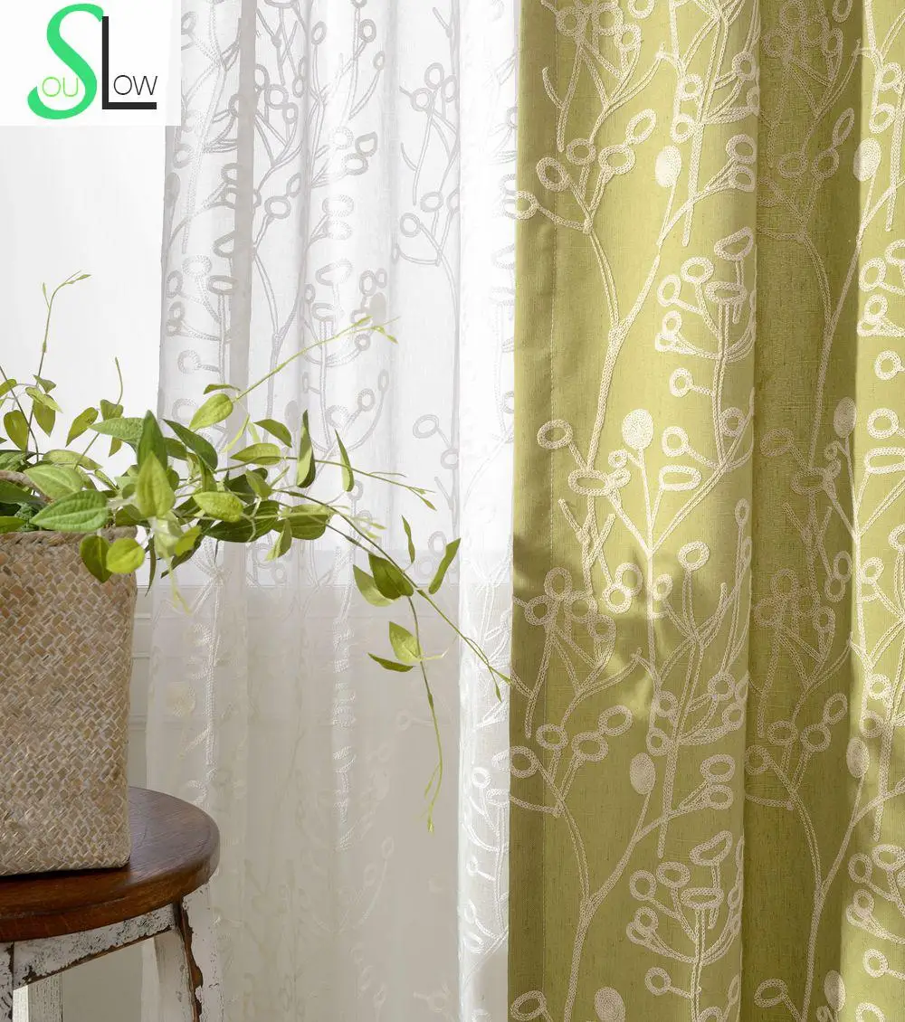 

Cotton Embroidery Curtain Window Stereo French Floral Embroidered Curtains For Living Room Cortina Tulle Sheer Bedroom Kitchen