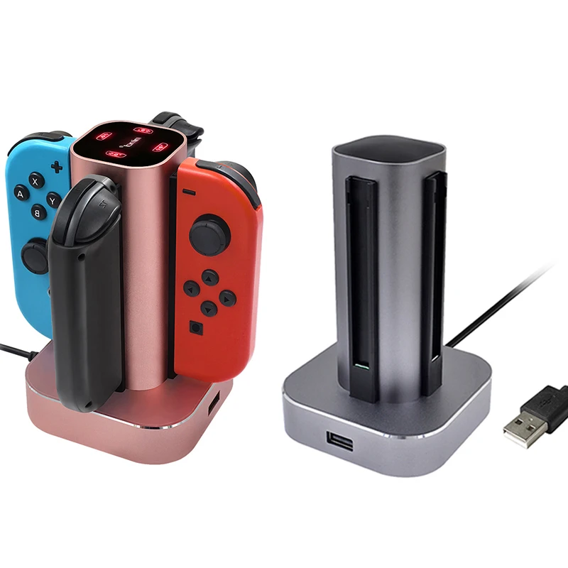 

Nintend Switch 4 in 1 Charging Dock Station NS Joy-Con Gamepad Controller Charger Aluminum Alloy LED Base Charger Stand Holder