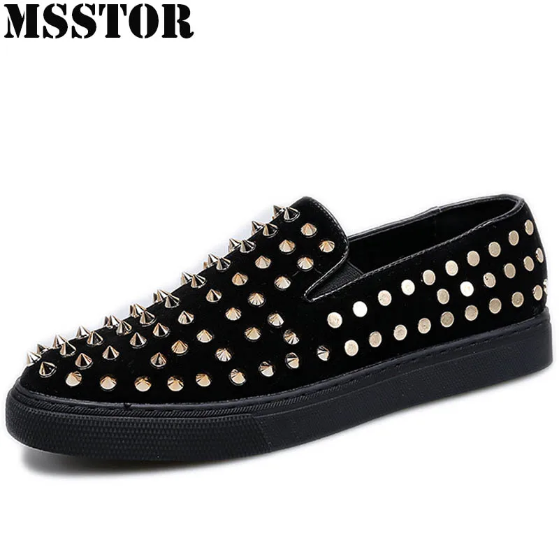 

MSSTOR 2018 Men Skateboarding Shoes Man Brand Casual Fashion Athletic Walking Sport Shoes For Male Flat Rivets Men's Sneakers