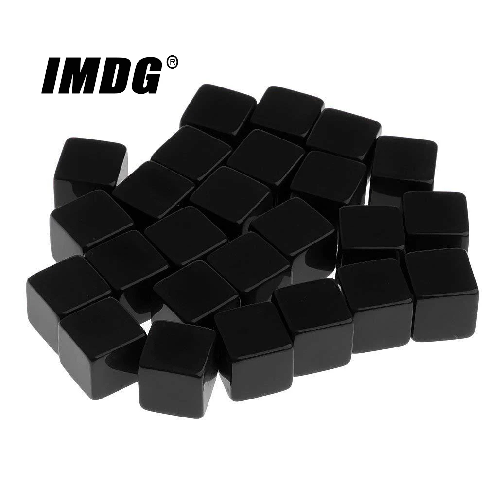 10pcs/pack New Acrylic 16mm Black Blank Dice Teaching Props Game Accessories Mathematical Tools Square Corner