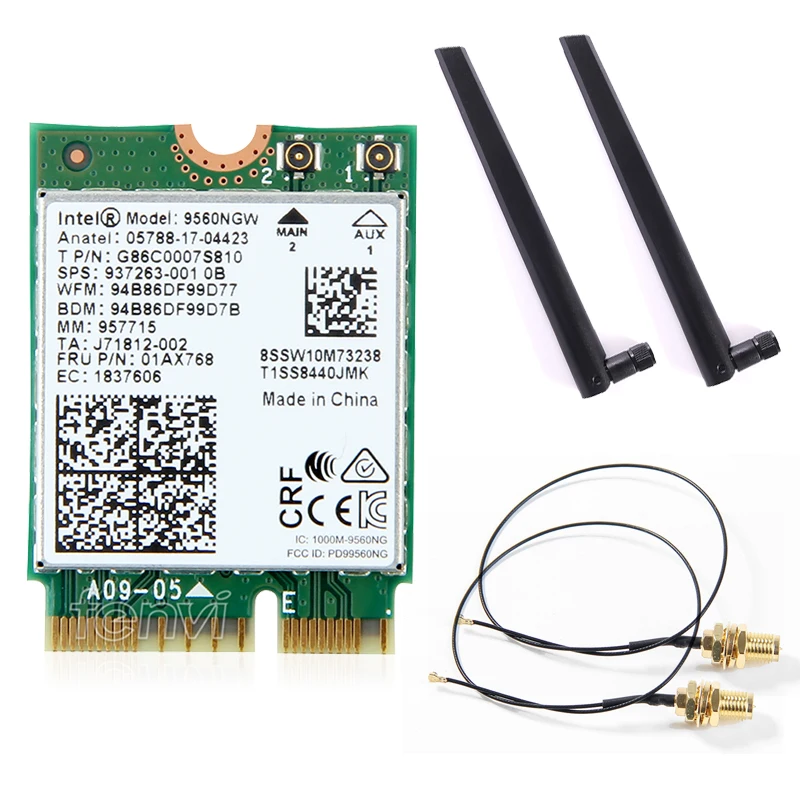 Двухдиапазонный беспроводной адаптер для Intel 9560 AC 9560NGW 1 73 Гбит/с Wi Fi 802.11ac Bluetooth 5 0